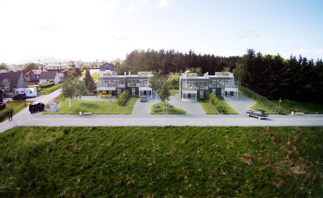 et luftfoto av et boligområde.